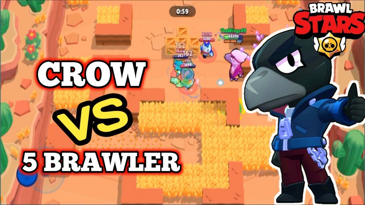 Crow Vs 5 Brawler Big Game Brawl Stars Shorts Youtube - brawl stars crow big game