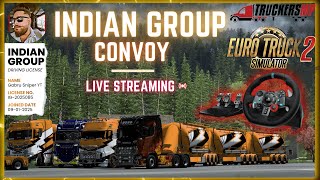 🔴 ETS 2 Live Wheel G29 🔴  | INDIAN GROUP CONVOY | Truckers MP Live | INDIAN CONVOY GAMEPLAY