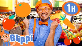 Blippi Learns About Fruits and Vegetables! | 1 HOUR OF BLIPPI TOYS! | Food Videos for Kids