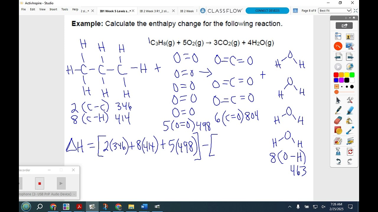 bond enthalpy calculation example