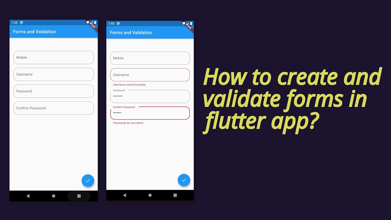 flutter form validation example popup message box