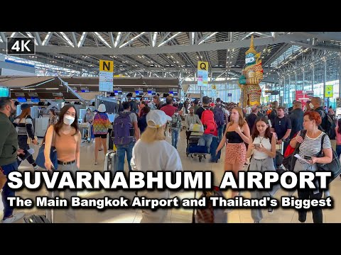 Bangkok, تايلاند | مطار Suvarnabhumi Bangkok | جولة في المطار 4K