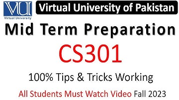 CS301 Midterm Preparation 2023 | CS301 Midterm Paper Preparation 2023