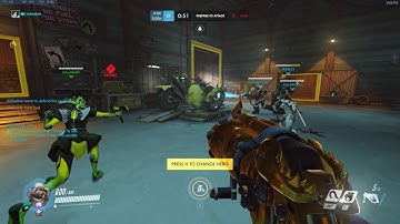 Overwatch: Glitch on Junkertown to cancel a comp game.