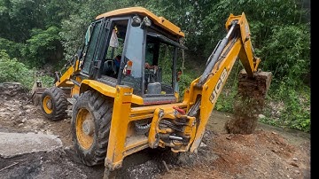 Making A Big Drain | JCB Backhoe  Loader Working In River @droneplanet2040