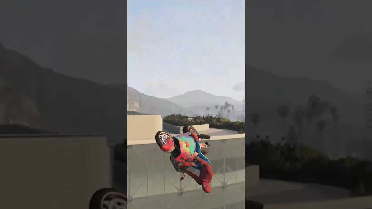 BIKE STUNT JUMPS PT.63 😱 gta bike gaming shorts gta5 ps5 YouTube