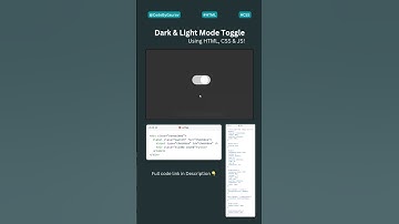 Dark & Light Mode Toggle Using HTML, CSS & JS! 🌙☀️ #shorts #webdevelopment #css
