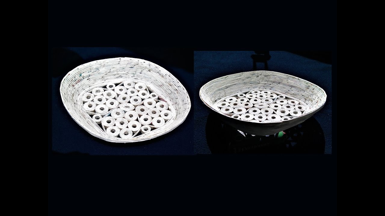 How To Make A Basket From Newspaper / Newspaper Fruit Basket /Newspaper