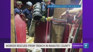 Subcontractor working on Hillsborough County sewer line caught in a trench