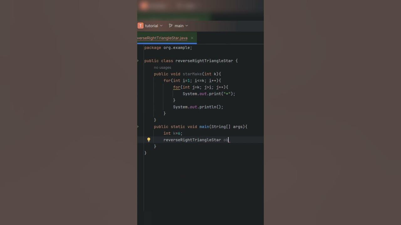 Wap in java to reverse triangle star pattern print automationtesting 