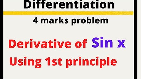 Derivative of Sin x using 1st principle @EAG