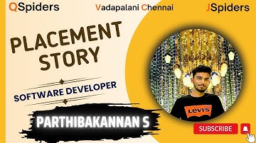 Success story of Mr.Parthibakannan S as a software Engineer  Qspiders vadapalani Chennai