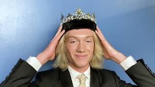Silver Fleur - De - Lis Crown With Black Fur Trim