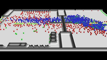 Simulation of pedestrian flows at a subway station (3D)