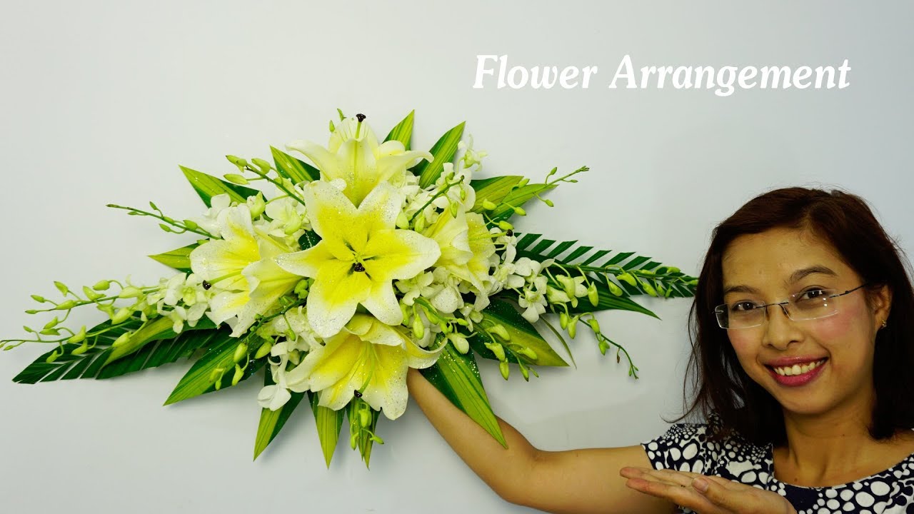 Орхидея Таиланд, желтые лилии Цветочная композиция для алтаря, 169