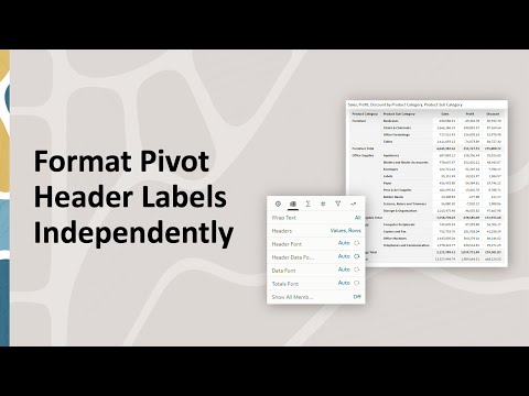 Format Pivot Tables
