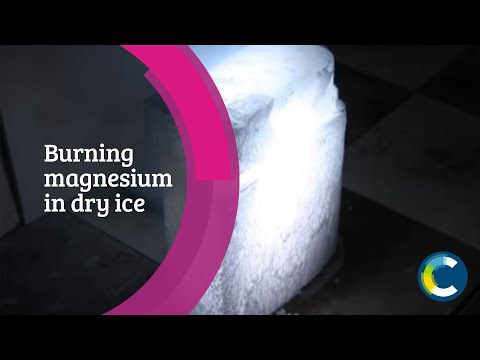 Burning magnesium in dry ice