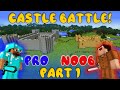 🏰CASTLE BATTLE!!! Part 1! Who won? Pro or noob? \\ Minecraft battle animation \\ MineWorld🐓