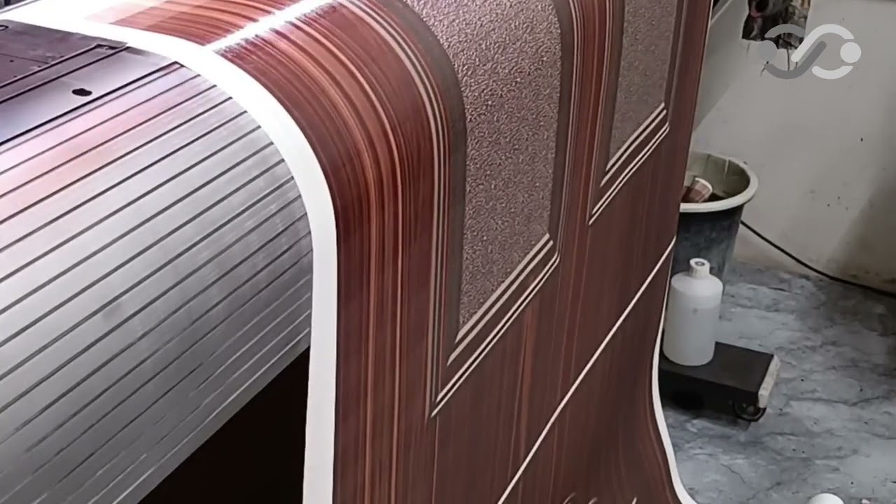 Wooden Flush Door Paper Skin Design | Beautiful Main Door Decoration