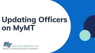 Updating Officers on MyMT