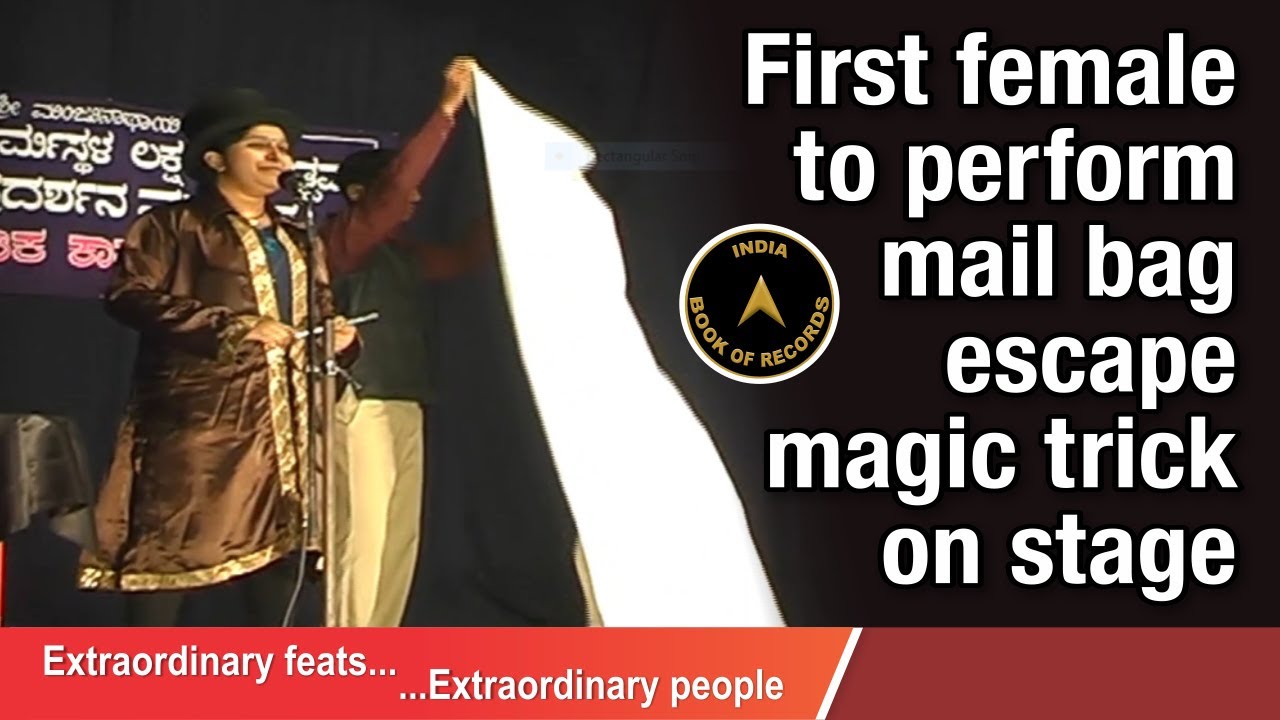 First female to perform mail bag escape magic trick on stage YouTube