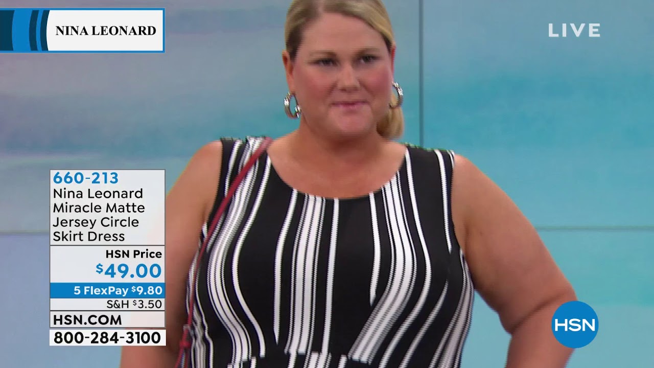 Nina Leonard Miracle Matte Jersey Circle Skirt Dress