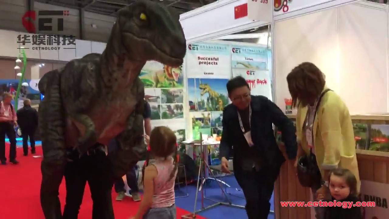 Daddy Raptor Little Girl Enjoy the Time with the Daddy Raptor-Dinosaur Costume in ...