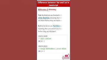 Difference between Var and Let in JavaScript #javascriptinterviewquestions