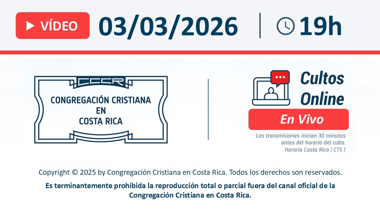 Santo Culto a Dios 03-03-2026 - Josué Cap.1 vs. 1 - 19:00Hs/7:00pm.