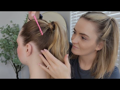 ASMR Perfectionist Clean Girl Slick Back High Ponytail Mini Combing Fixing Flyaways Hair Curling