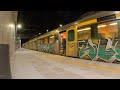 Graffiti letters on a train station