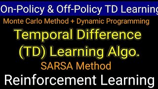 Temporal Difference Learning | TD Learning Algorithm | On-Policy TD | SARSA | Reinforcement Learning