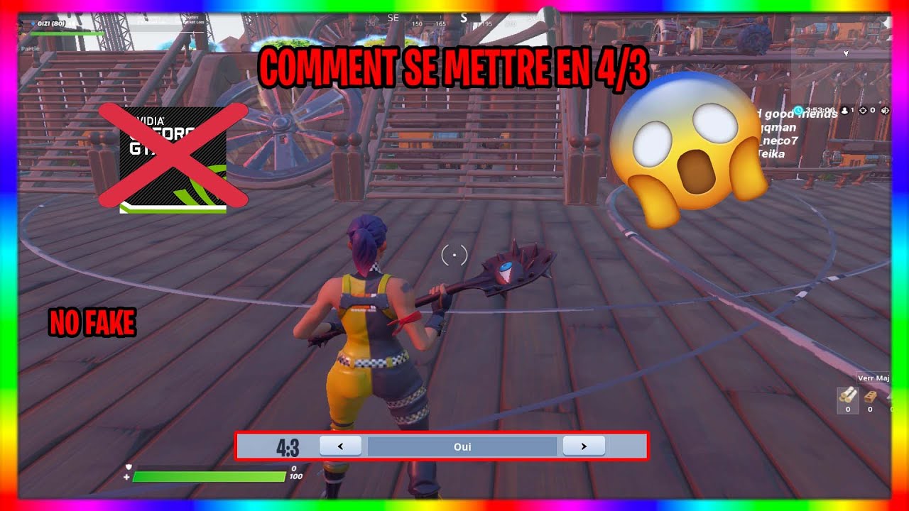 Comment Jouer En 4 3 Sur Fortnite COMMENT SE METTRE EN 4/3 SUR FORTNITE BATTLE ROYALE SANS LOGICIEL