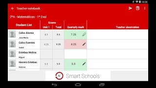 Cuaderno de Notas del Profesor desde App en Smart Schools screenshot 4
