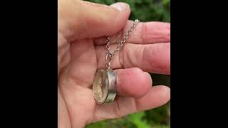 Antique Sterling Silver Working Compass Fob Pendant