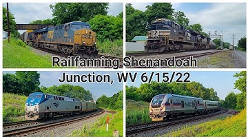 CSX, Norfolk Southern, Amtrak, and MARC trains at Shenandoah Junction: 6/15/22