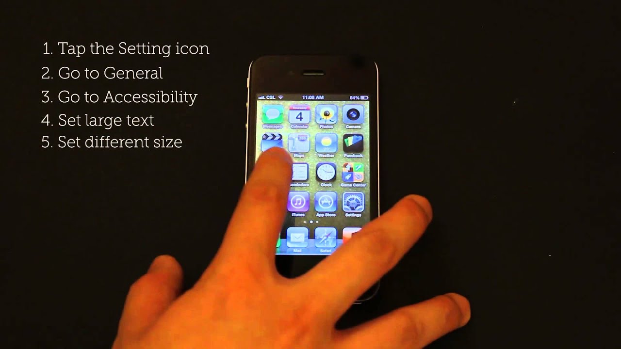 iPhone Basic School : How to set large text?