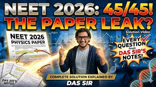 NEET 2026 PHYSICS SOLUTION BY DAS SIR SURIS GURUKUL PATHSHALA 