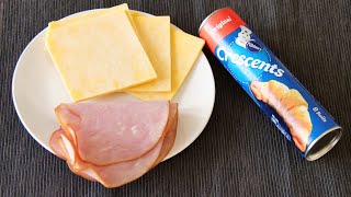 How to make Ham and Cheese Crescent Sandwiches using Pillsbury Crescent Roll?