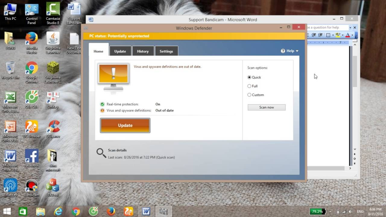 Cách quét virus bằng Windows Defender - youtube
