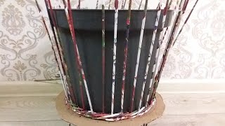 Окончание плетения кашпо.Кашпо без дна.УРОКчетвертый Окончание плетения кашпо.Кашпо без дна.УРОКчетвертый