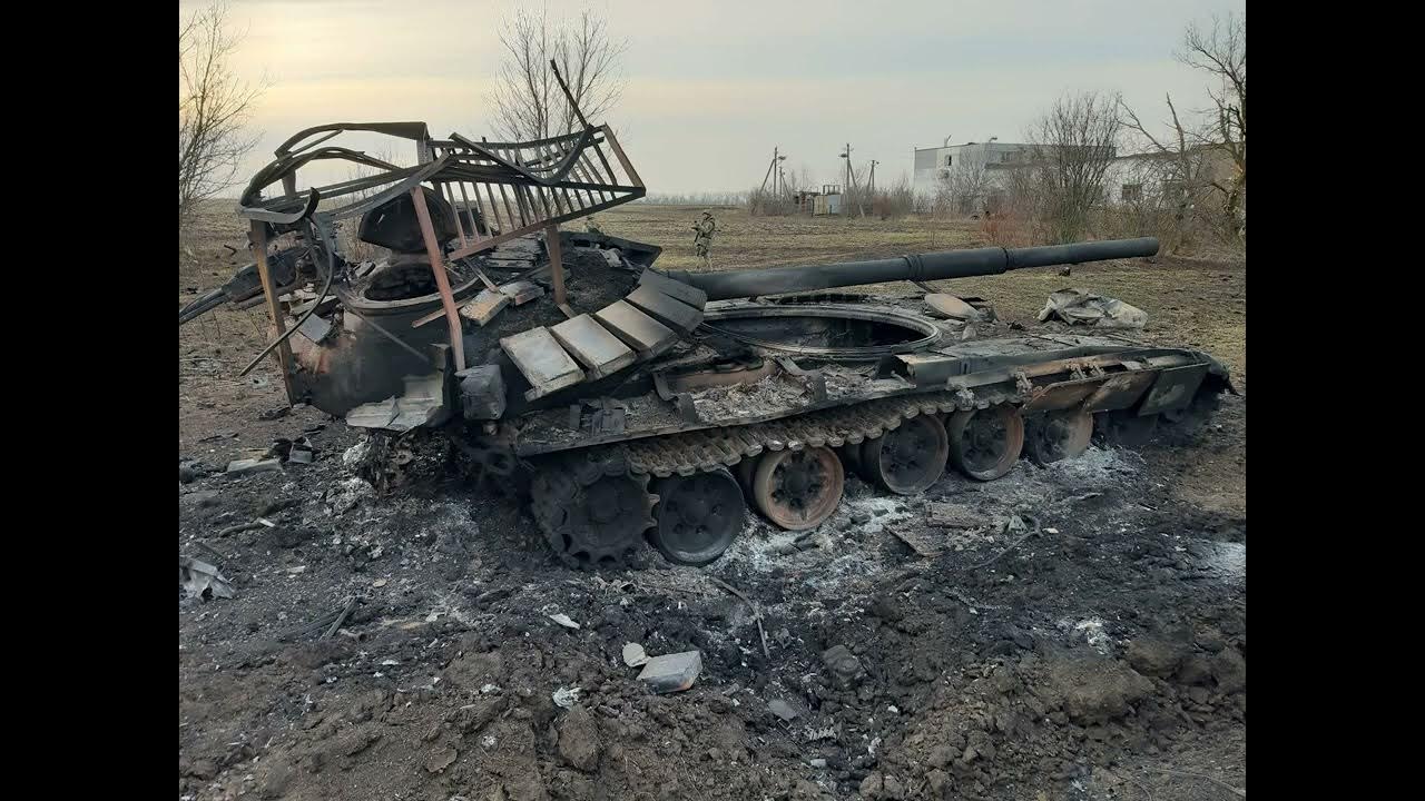 Кадры подбитой техники