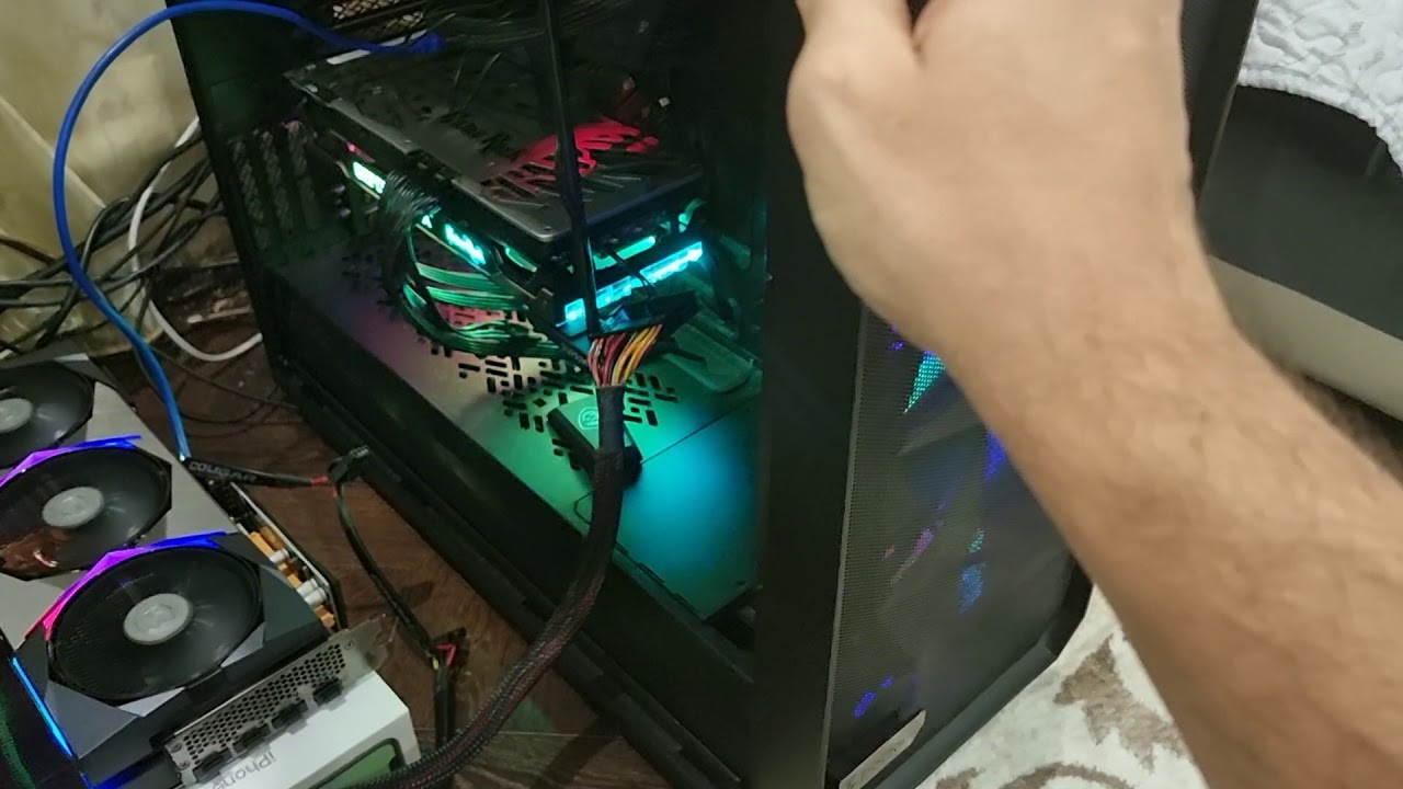 Майнинг ферма на RTX 3080. Супер колхоз из двух карт, но имеем 200mh/s