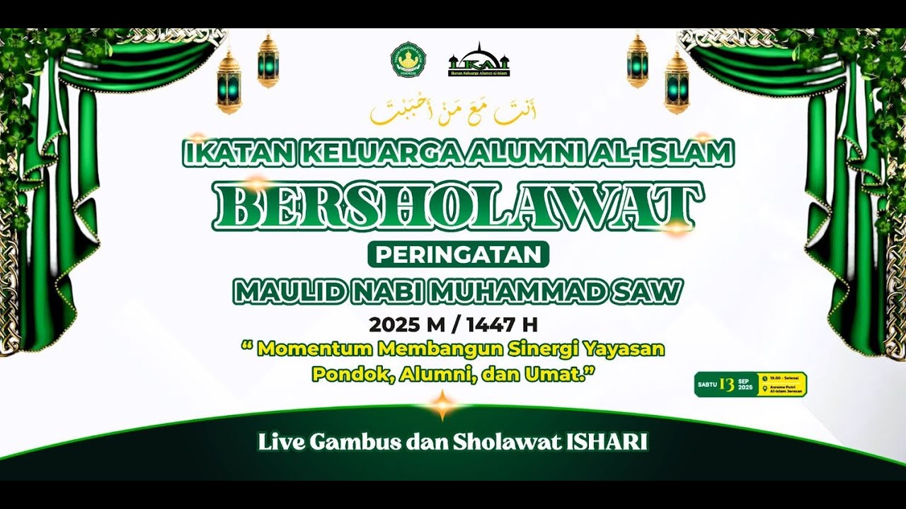 🔴IKAI BERSHOLAWAT PERINGATAN MAULID NABI MUHAMMAD SAW 1447 H | SABTU,13 SEPTEMBER 2025