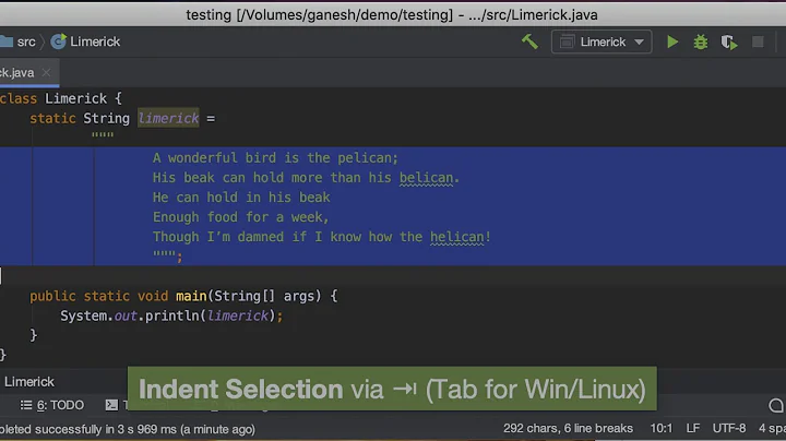 IntelliJ IDEA Tips & Tricks #12: Indent or Unindent Lines / Selection Easily