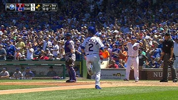 TEX@CHC: Rizzo plates two on a double to right field