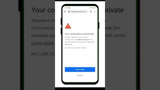 Your Connection Is Not Private | Google Chrome Problem | #shortsfeed #shortvideo #shorts
