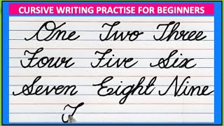 CURSIVE HANDWRITING PRACTICE FOR BEGINNERS  ||  1 TO 10 in CURSIVE WRITING || ONE TO TEN SPELLING