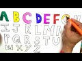 Alphabets Coloring and Drawing, Learn Alphabets abcdefghijklmnopqrstuvwxyz with ABC Song