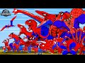 ALL RED SPIDER-MAN DINOSAURS Battle in Jurassic World| SuperHero Dinosaurs Pro Miles Morales Costume